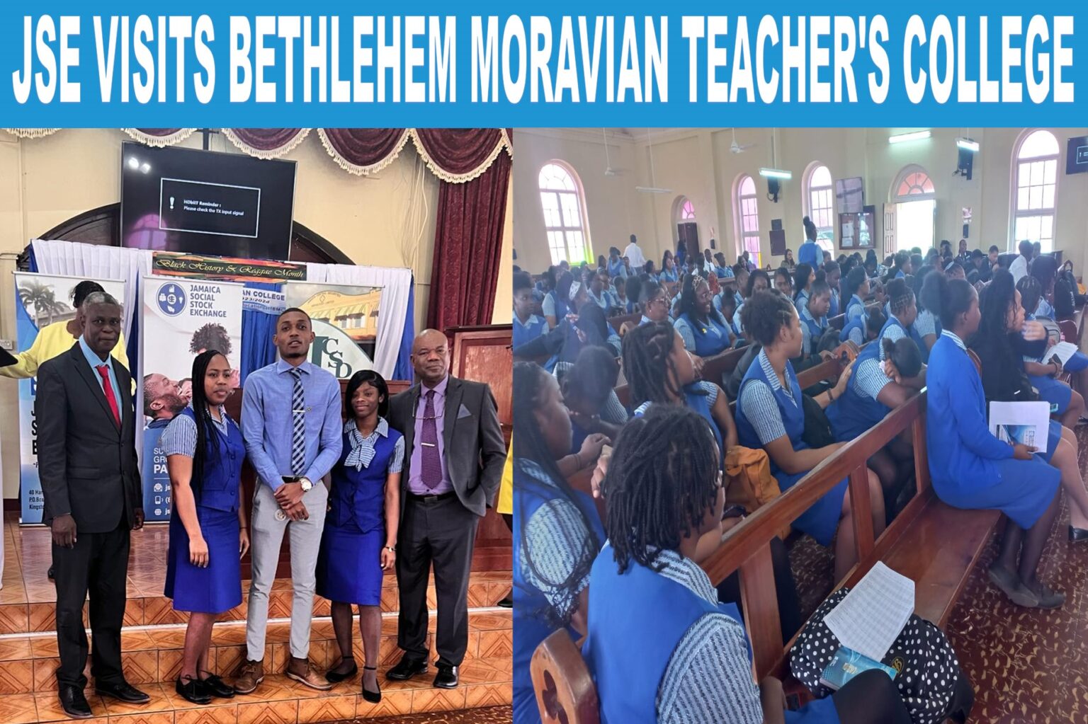 The JSE Visits the Bethlehem Moravian Teacher's College - Jamaica Stock ...